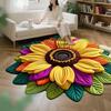 Floral Plush And Diatomaceous Earth Floor Mat 3D Flower Optical Illusion