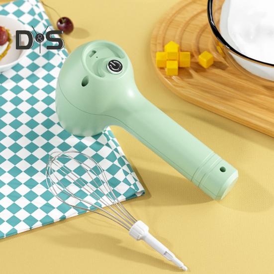 Portable Hand Mixer Electric USB Rechargeable Cordless Egg Beater with 2 Stirring Nets 3 Speeds Kitchen Whisk for Baking