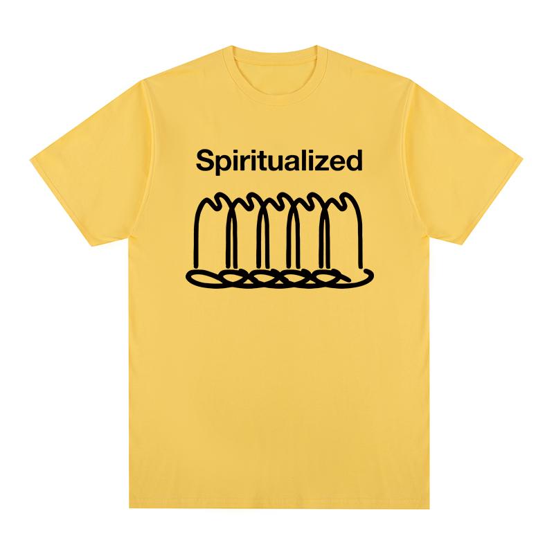 Spiritualized Винтажная футболка Графическая YK Idea Повседневная Хлопок Унисекс Футболка Новая Футболка Женские Топы