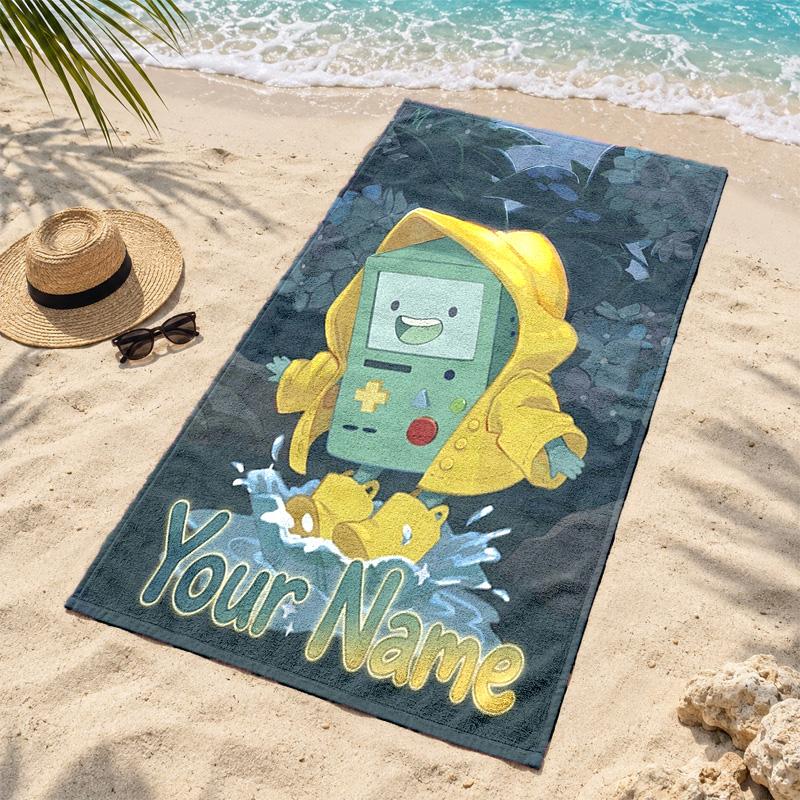 Adventure time Custom Name Beach towels also serve as bath towels summer essential a musthave for the outdoors the beach and the pool