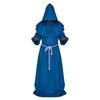 Friar Medieval Hooded Robe Monk Renaissance Priest Costume Halloween Wizard Sorcerer Cosplay Cloak for Adults