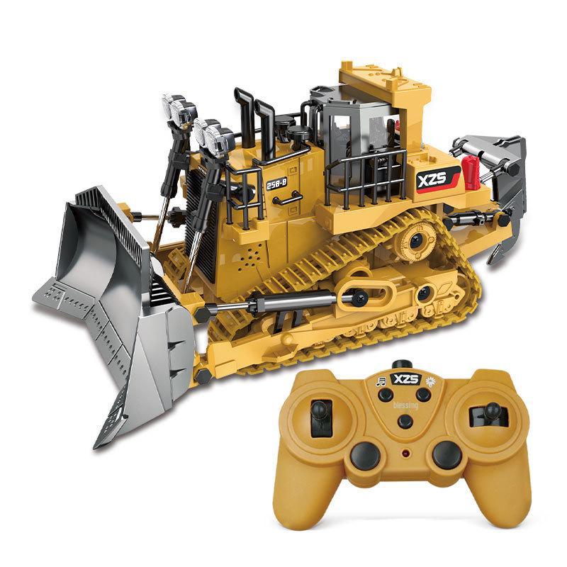 Remote Control 9-Channel Crawler Bulldozer Toy - 1:24 Scale Simulation Model for Kids