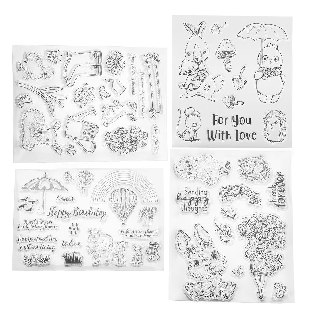 4 шт. прозрачные штампы из переработанной бумаги, прозрачные декоративные штампы, подарки ручной работы для изготовления альбомов ручной работы