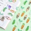 4PCS/lot Creative Kawaii Cute Vegetables Carrot Bean-shaped Metal Paper Clip Bookmark Stationery School Office Supplies