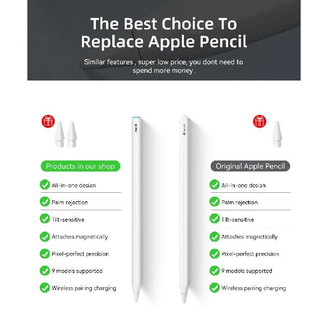 Для Apple Pencil 2 1 Беспроводная зарядка Стилус Для iPad Air 4 5 Pro 11 12.9 Mini 6 Отклонение ладони Стилус для планшета Сенсорная ручка