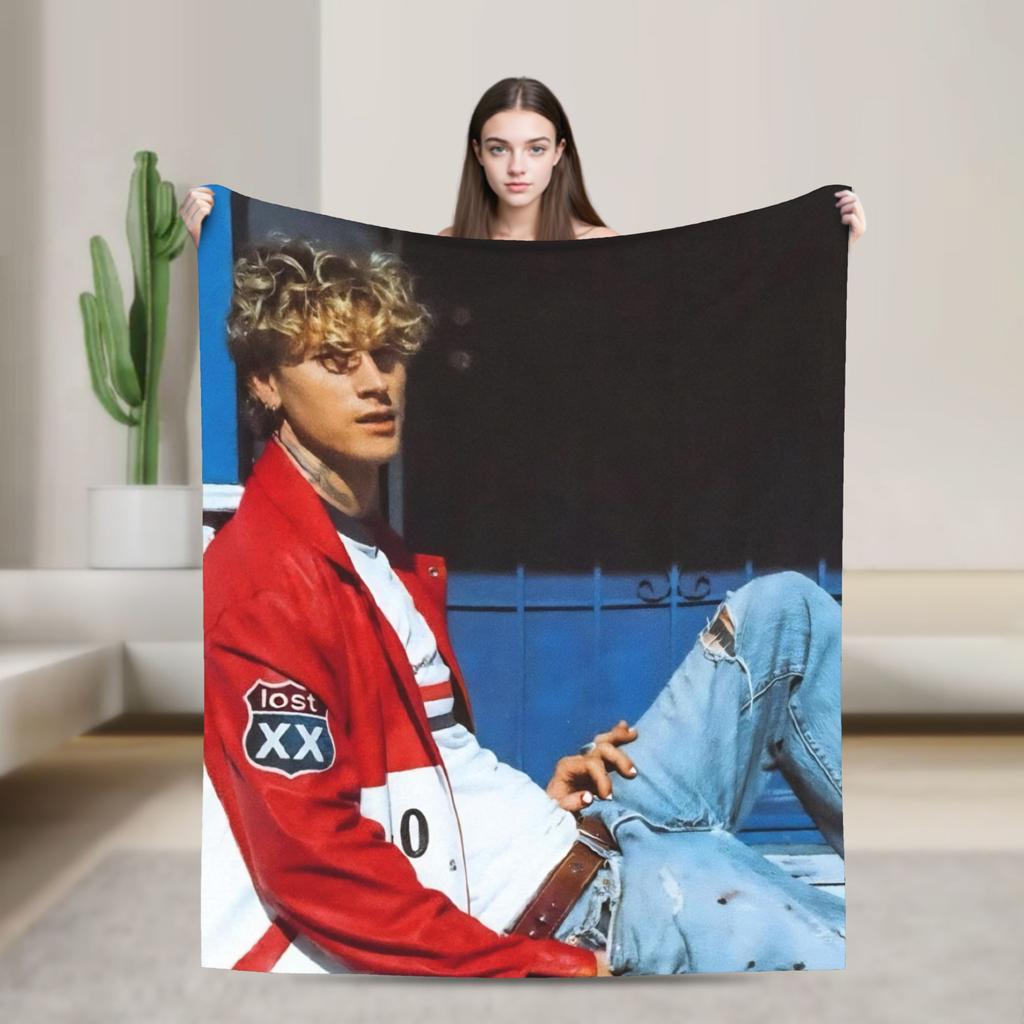 Плед MGK Lost Americana Tour 2025-2026 Разные размеры Мягкий и легкий Пледы для дивана кресла и кровати