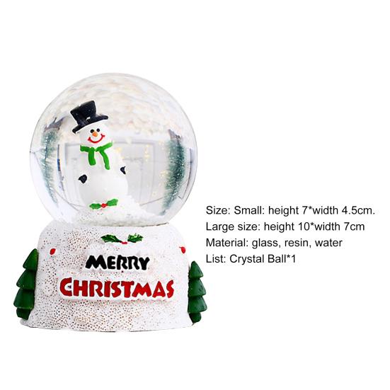 Christmas Snow Globe with Colorful Lighting Lovely Shape Desktop Decor Santa Claus Snowman Glass Ball Ornament Children Gift