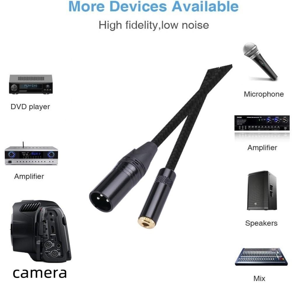 Male to Female Connector 3Pin XLR Male to 3.5mm Female Calbe Nylon Woven Audio Cable for Mixers