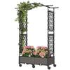 Raised Garden Bed with Arch Trellis, Raised Bed for Garden on Wheels with Side Trellis, Self Watering Planter Box