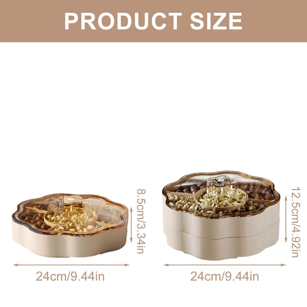 Пластиковая конфетница, контейнер для сухофруктов с крышкой для гостиной, 5 отделений, органайзер для закусок для домашнего использования