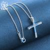 Ожерелье с подвеской в ​​форме креста из стерлингового серебра 925 пробы AAA с цирконием, ювелирные изделия