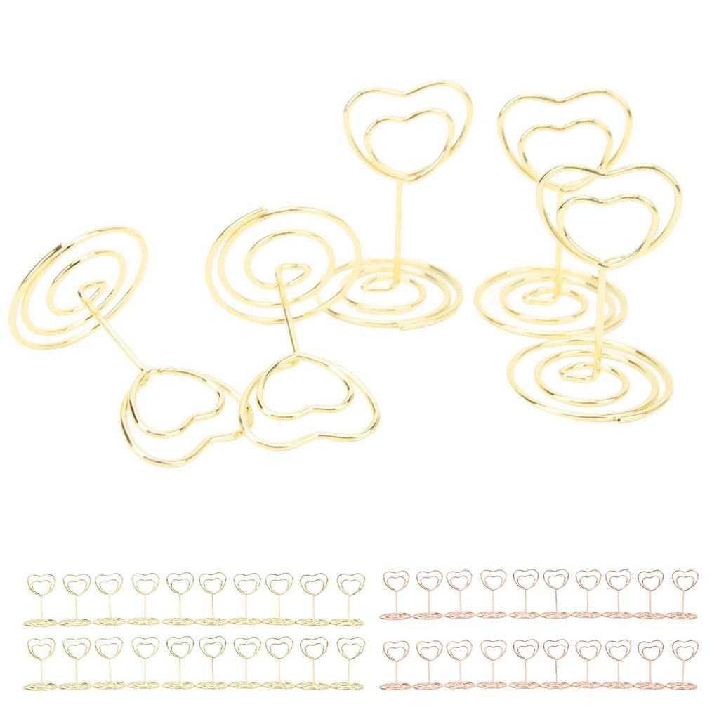 20 шт., держатель для номера в форме сердца, стабильный, прочный, металлический, широко используемый держатель для карточек для дома, Sc