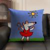Cute Bobo the Mouse Cushion Cover Summer Breathable Linen Organic Fabric Double-Sided Printing Sofa Pillow Case Home Decor