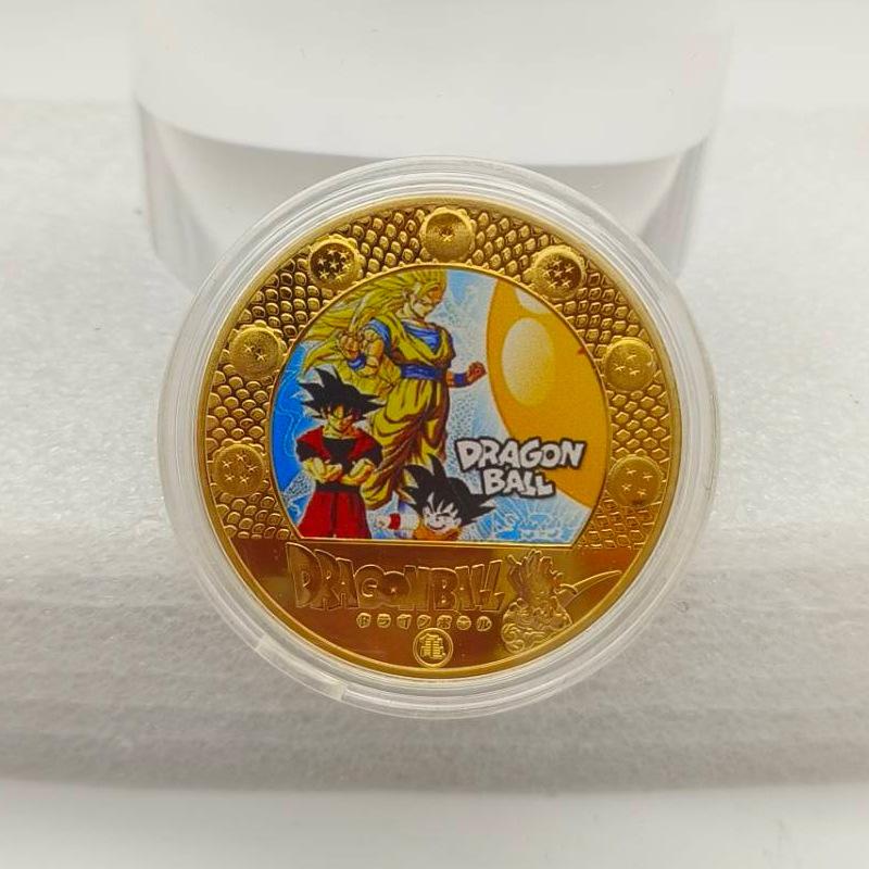 Памятная медаль Dragon Ball, Красочная, Классическая, Аниме, Золотая монета, Креативная маленькая монета, Монета Сон Гоку, Детская игрушка, Наполнители для чулка