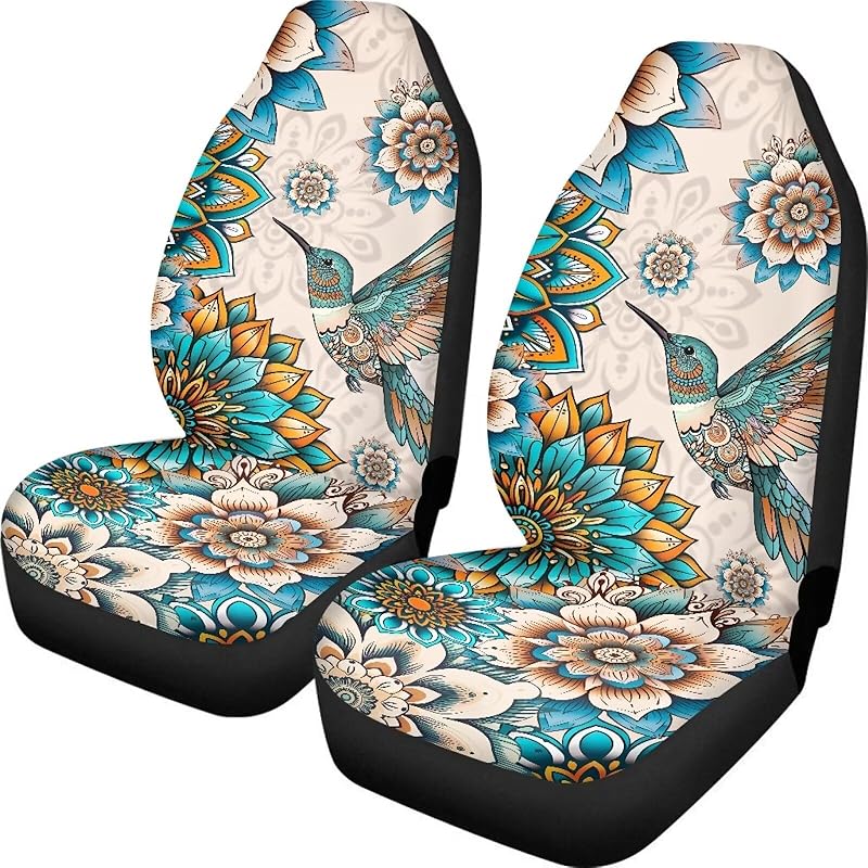 Dreaweet Чехлы на сиденья автомобиля с принтом Навахо для мужчин и женщин, с юго-западным узором, защита передних сидений, полный комплект из 2 штук, универсальный размер для автомобиля, грузовика или