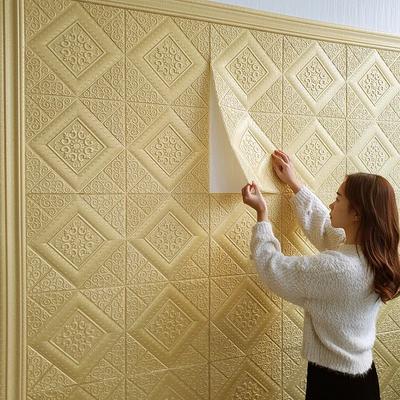 10 шт. 70 см X 70 см 3D ПВХ Самоклеящиеся Потолочные Пенопластовые Водонепроницаемые Антистатические Обои Классика Домашние Украшения Наклейки на Стену