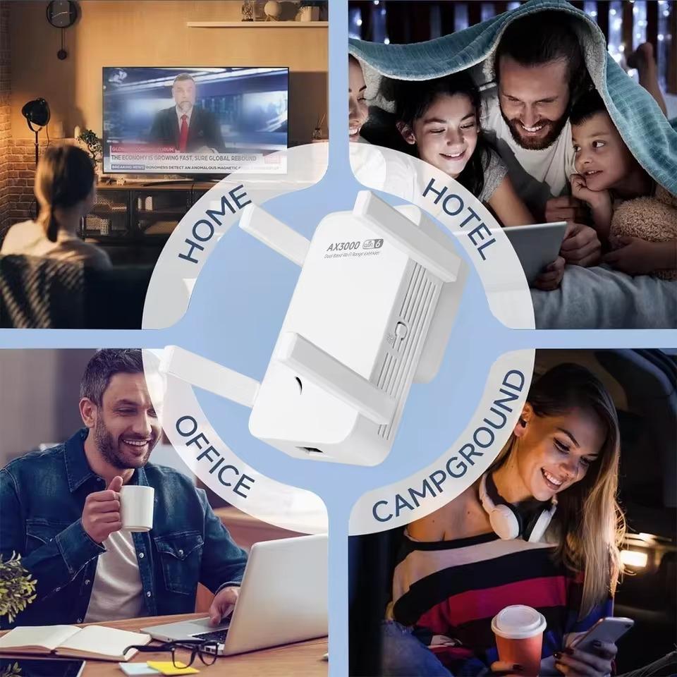 3000 Мбит/с WiFi-ретранслятор, беспроводной WiFi-усилитель, двухдиапазонный сетевой усилитель 2,4 ГГц/5 ГГц, WiFi-маршрутизатор с большим радиусом действия