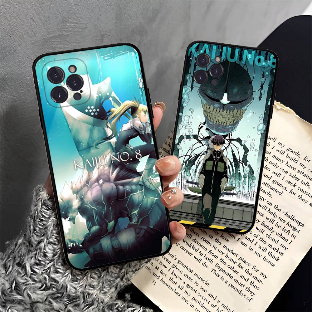 Япония Классические Комиксы K-Kaiju No8 Аниме Чехол для Телефона Для IPhone 16 Pro Max 15 17 Plus 14 13 12 Mini 11 Черный Чехол