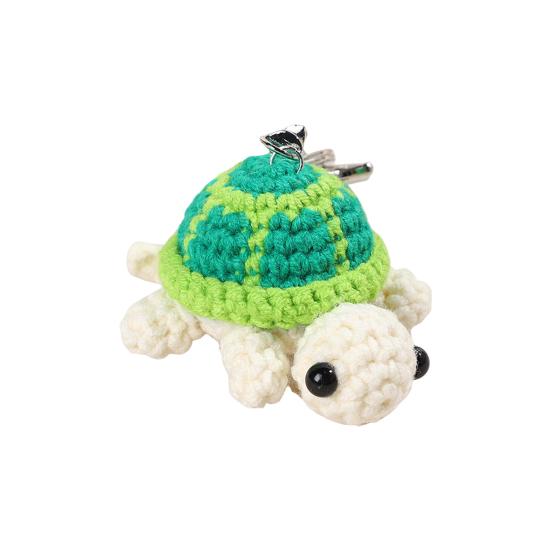 Keychain Pendant Crochet Turtle Shape Charm Hanging Ornament Wallet Backpack Car Keys Accessory