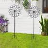 Rainbow Color Windmill Double-Layer Iron Windmill Public Craft Outdoor Wind Catcher Large Outdoor Ornament Garden Stake Windmill