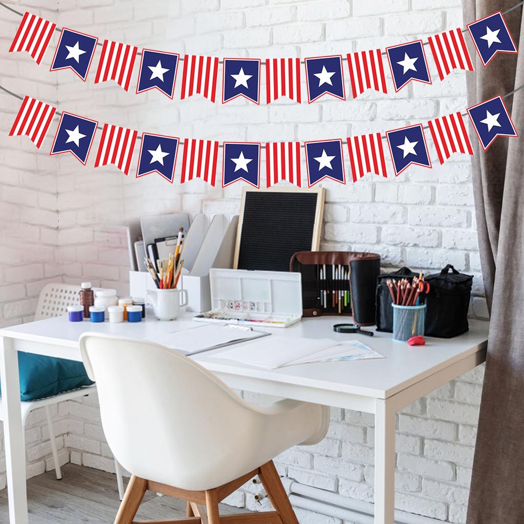 American Independence Day Letter Banner Decoration Holiday Party Layout Pull Flag
