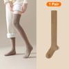 Зимние чулки до бедра для женщин, теплые чулки выше колена на флисовой подкладке, нескользящие длинные носки, чулки JK