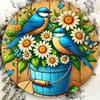 Винтажное Цветочно-Птичье 3D Металлическое Настенное Искусство Ручная Работа Декор Фермерского Дома