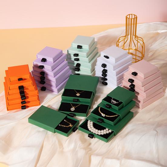 3Pcs Cardboard Jewelry Boxes Drawer Type Lightweight Portable Jewelry Organizer Box for Bracelets Earrings Necklaces