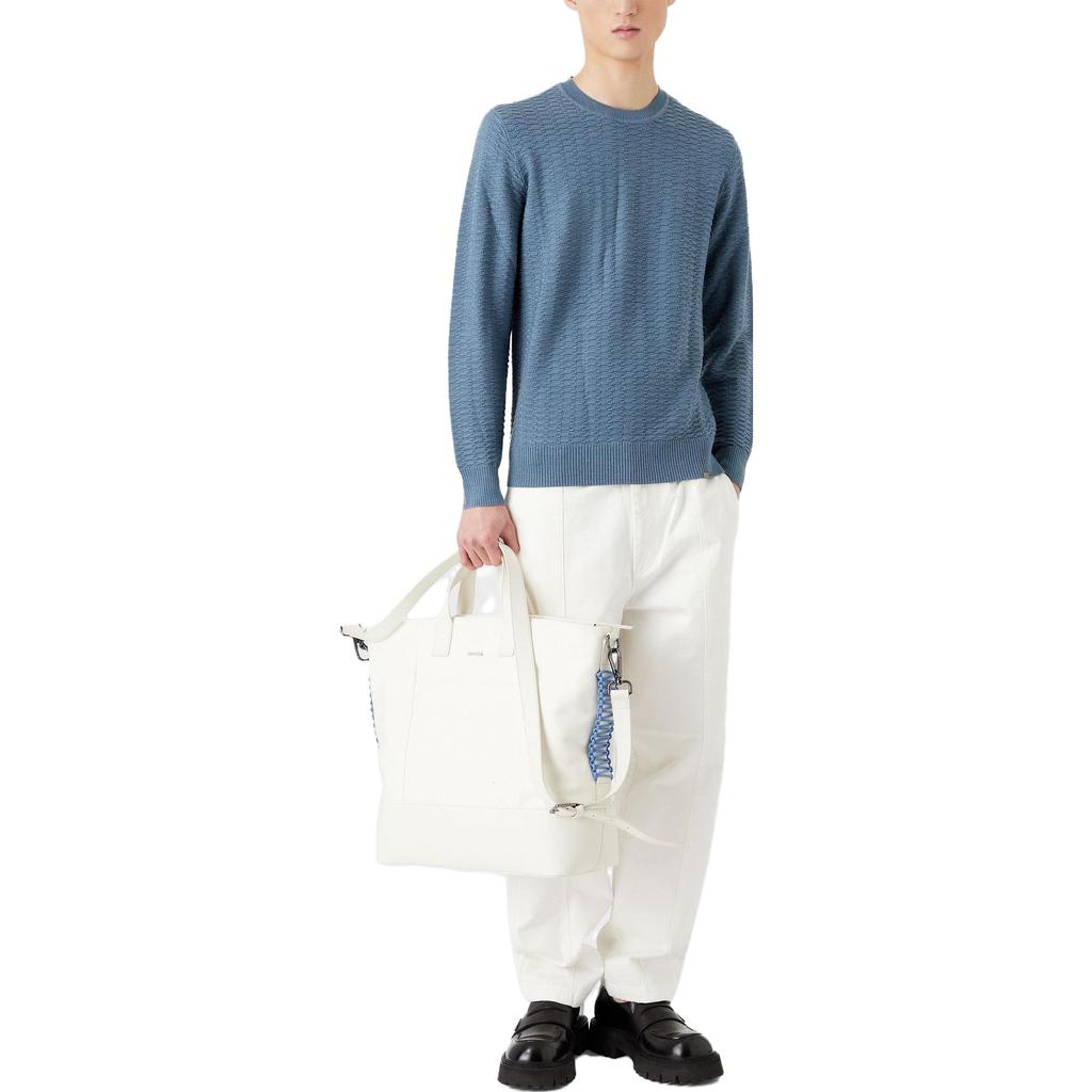 EMPORIO ARMANI Sweaters Men's Blue Gray Crew Neck Moderate Other 3R1MY41M-F3Z1-0723