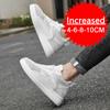New Men Trendy Leather Sneakers Elevator Shoes Invisible Breathable Heightening Shoes 8/10cm Men's Casual Light Sneakers