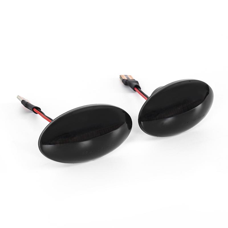 Рифмованный автоматический указатель поворота, динамический светодиодный боковой габаритный фонарь, дымчатый черный, подходит для автомобиля BMW Mini R50 R52 R53 2001-2006 гг.