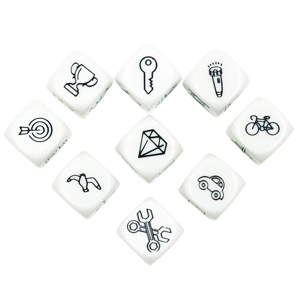 Набор кубиков D6, рассказывающий историю, высококачественный акриловый 6-гранный кубик, забавные гравированные узоры для детей, развивающие игрушки и игры