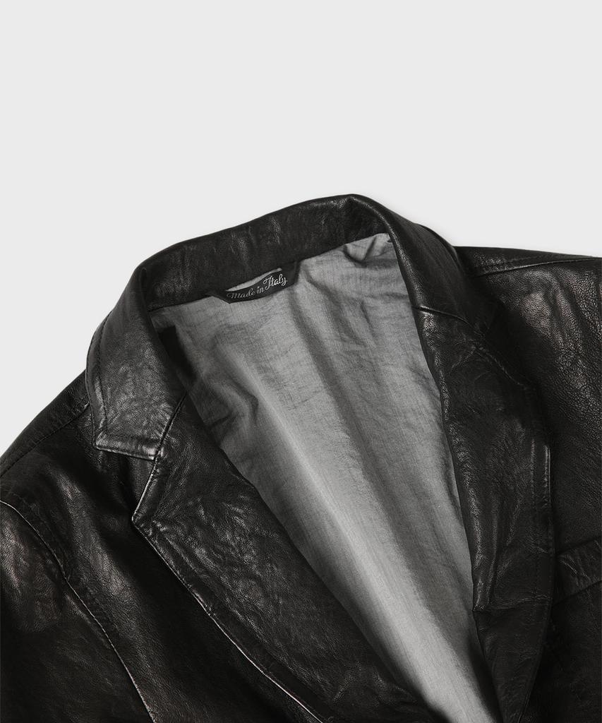 Panicale Black Vintage Lambskin Leather Blazer