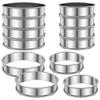 12Pcs English Muffin Rings 304 Stainless Steel Crumpet Rings Nonstick Tart Rings Double Rolled Muffin Tart Rings Crumpet Ring