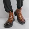 Мужские высокие мотоциклетные кожаные ботинки в британском стиле, Осень/Зима 2025, доступны большие размеры