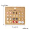 12 Pairs Mini Crystal Bead Ear Studs Colorful Earring Set Pearl Combination Stud Earrings  Women