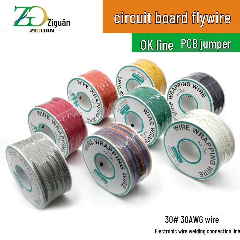 ZIGUAN 30AWG OK Wire Single-Core Copper for PCB Jumpers, 250m