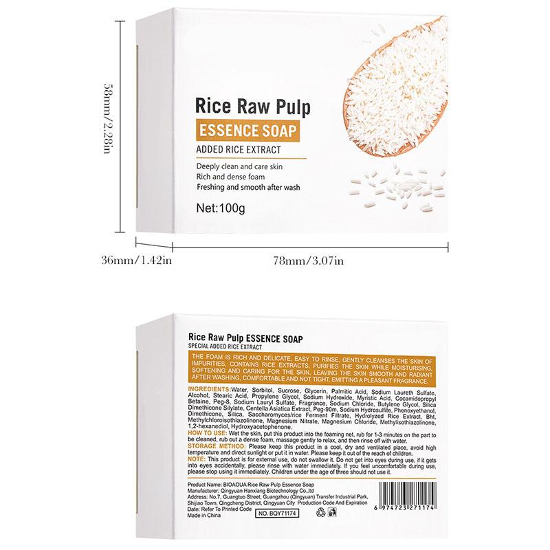 Натуральное мыло с экстрактом риса для лица и тела, ручной работы, увлажняющее очищающее средство с эфирными маслами, контроль жирности 100 г