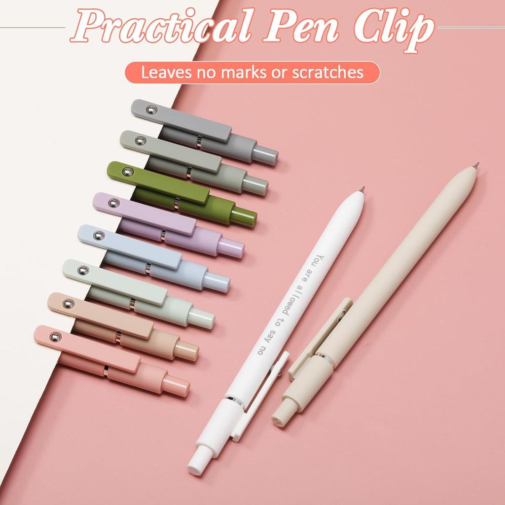 Crtiin 10 Pcs pirational Gel Pens 0.5mm Quick Dry Black Ink High-end Series Fine Point Smooth Writing Pens for School Office Supplies for Women Men