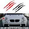 Car Lamp Vinly Monster Claw Marks Dinosaur Raptor Sticker For BMW E46 E90 Mercedes Benz Accessories Ford Focus Mk2 Peugeot 307 3