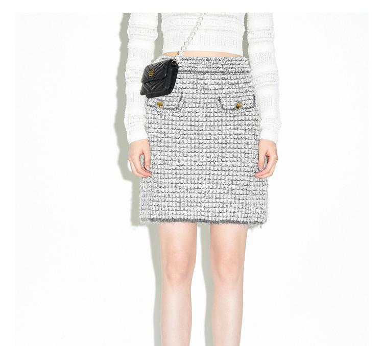 Di Su Fashionable Temperament Small Fragrant Style Knitted Jacquard Half Skirt Women's Scissor Label
