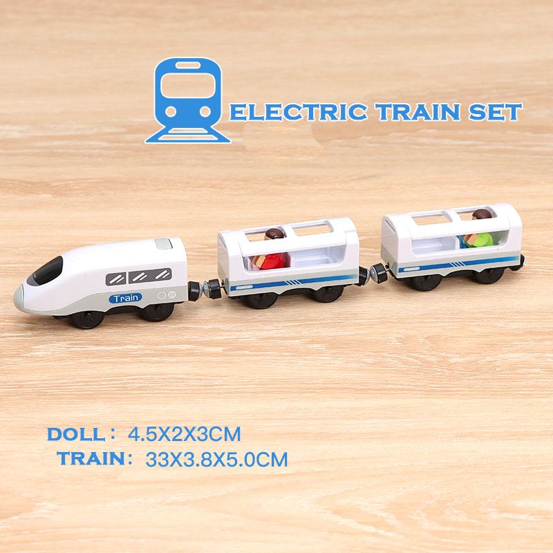 RC Electric Train Set Locomotive Magnetic Train Diecast Slot Toy Fit for Brand Wooden Train Railway Track Toys for Kids Gifts