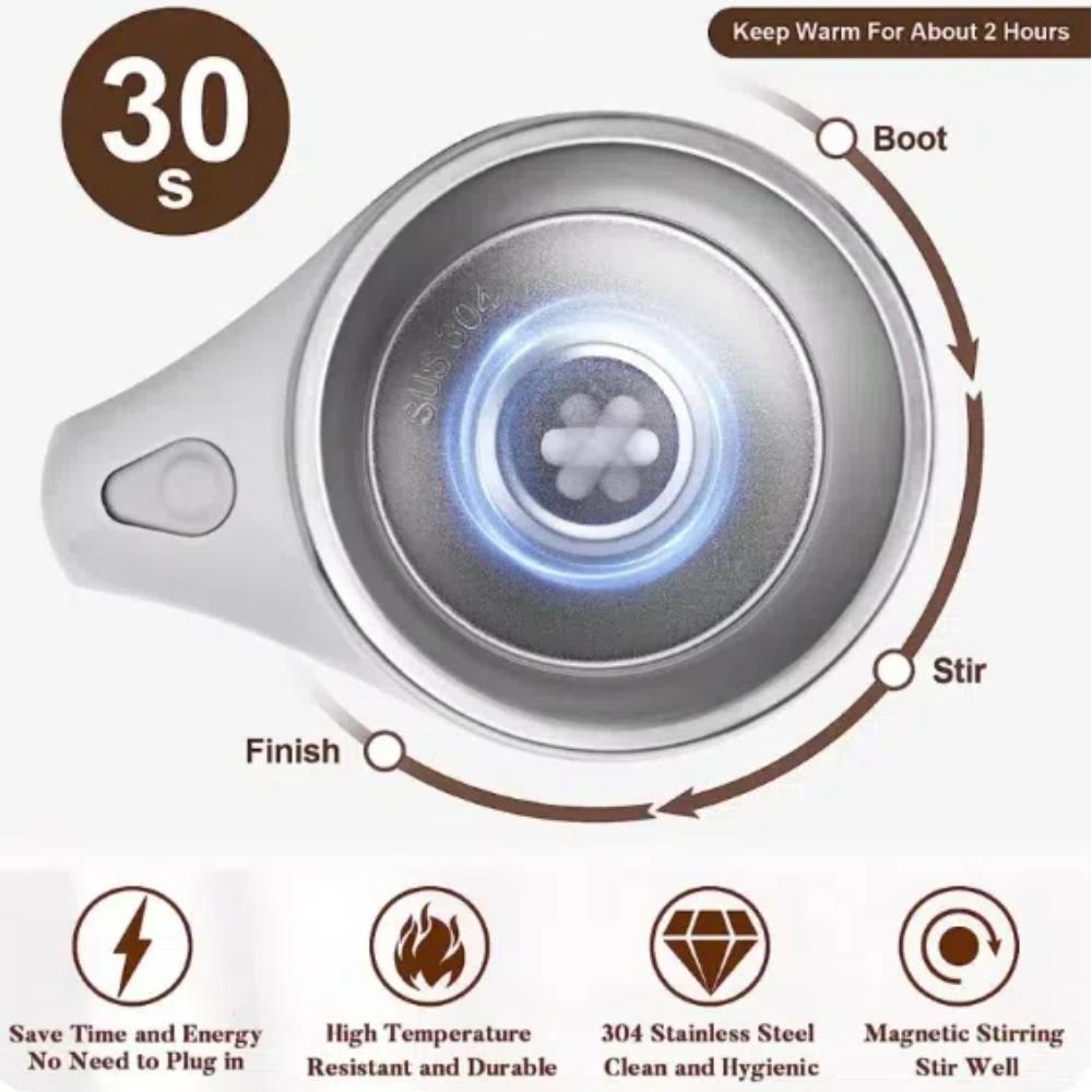 Stainless Steel Coffee Mixing Cup Automatic Stirring Cup Magnetic Mug Blender Milkshake Cup Portable Mixing Mug Drinkwares