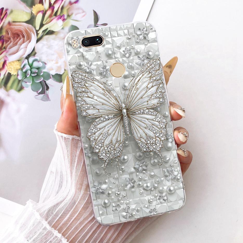 For Xiaomi Mi A1 Case Mi5X Luxury Flowers Butterfly Painted Cover Soft Silicone Phone Case For Xiaomi Mi 5X MiA1 Back Cover Bags