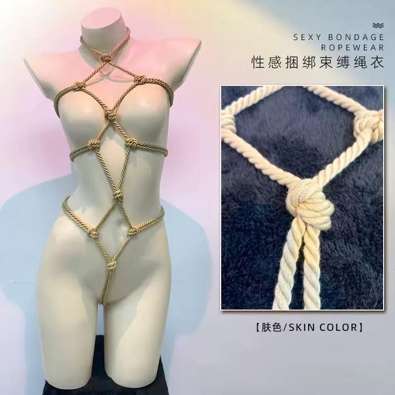Sexy small-breasted erotic underwear Sexy bundled SM flirting seduction rope suit seduction net uniform woman
