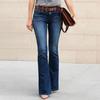 Women's Washed Micro Denim Jeans Distressed High Stretch Plus Size Casual Pants