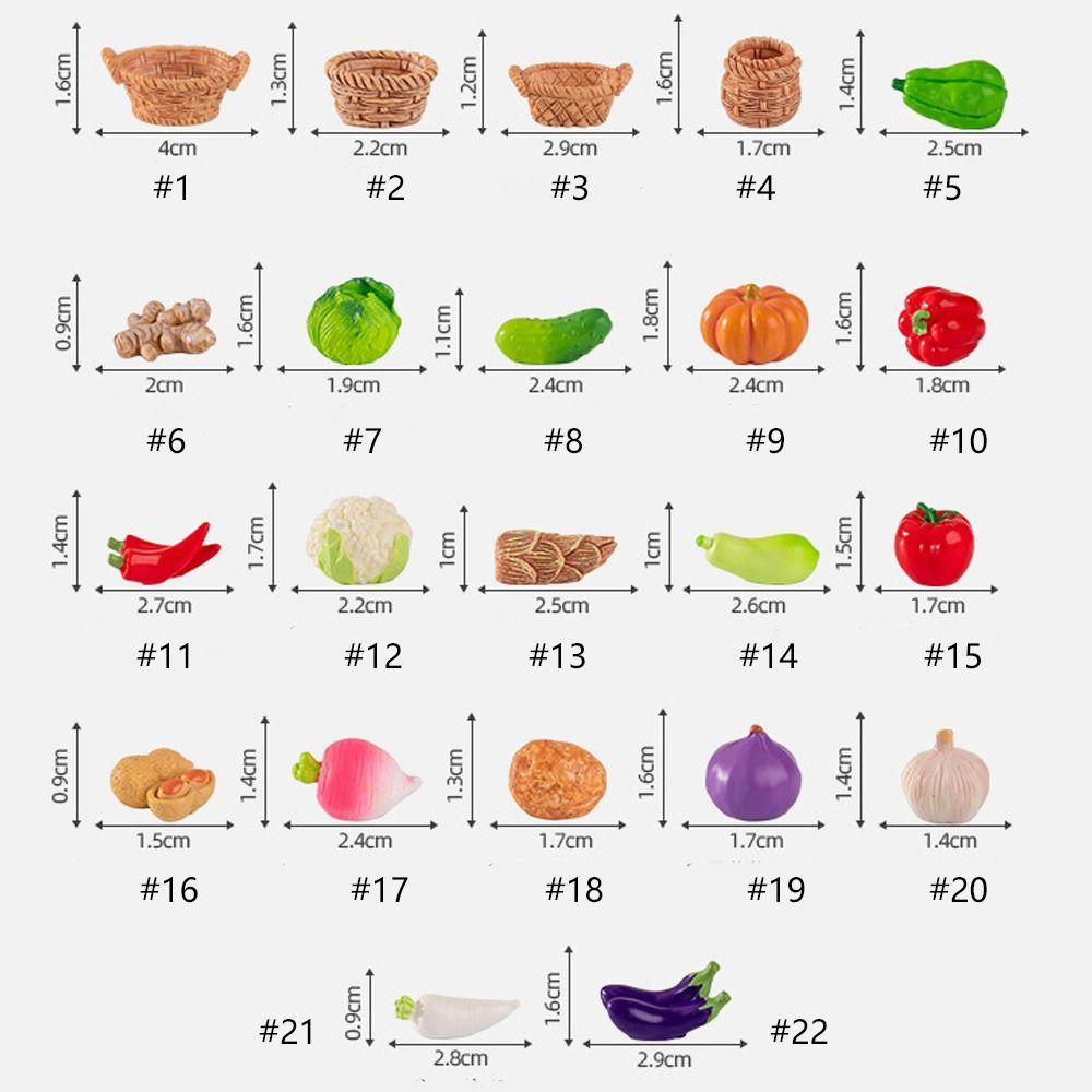 Vegetable Figurines Miniatures Imitation Vegetable Micro Landscape Ornaments For Home Decorations Room Decor