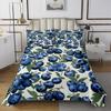 Cartoon Blueberry Bedspread Summer Tropical Fruit Quilted Coverlet Watercolor Botanical Leaves Flower Bedding Set for Teen Adult