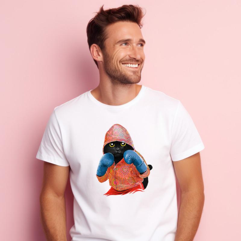 T-shirt Homme - BOXING CAT BLACK