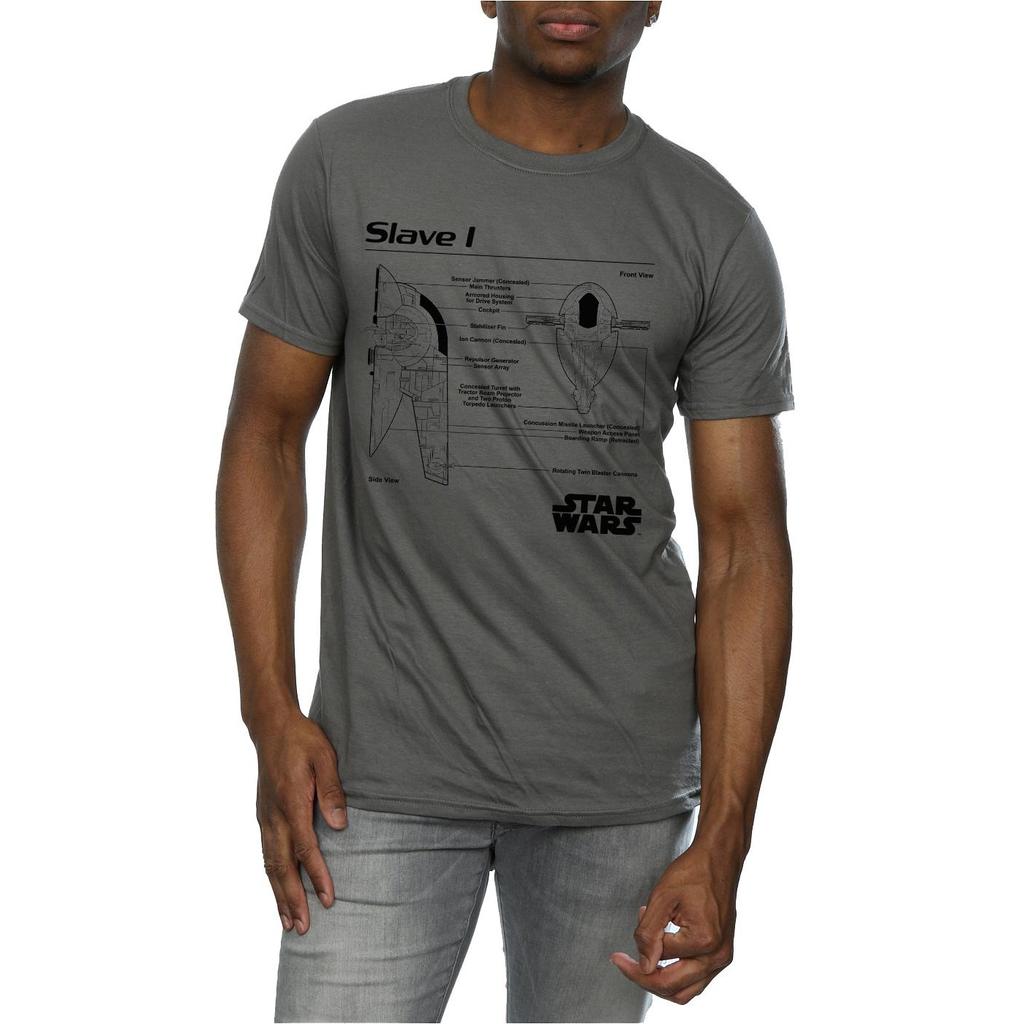 Star Wars Mens Slave 1 Blueprint T-Shirt